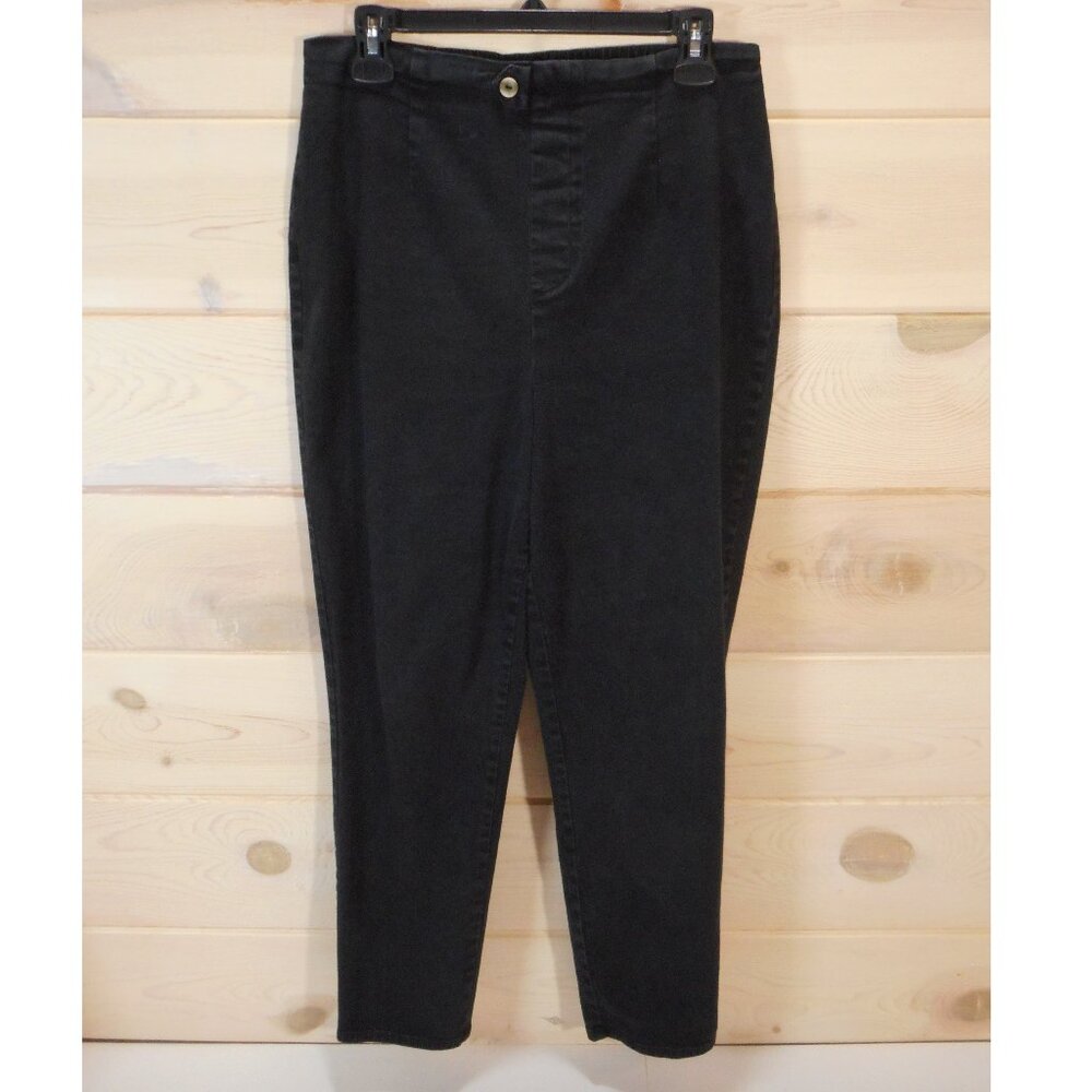 Vintage Cascade Blues Women’s plus size 1X Pull-on Pants Stretch Black Tapered